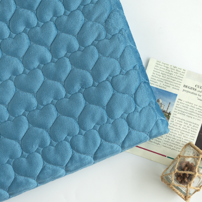 하트 조이 누빔 4온스 부드러운 극세사 홈패션 원단, 딥블루, 1개