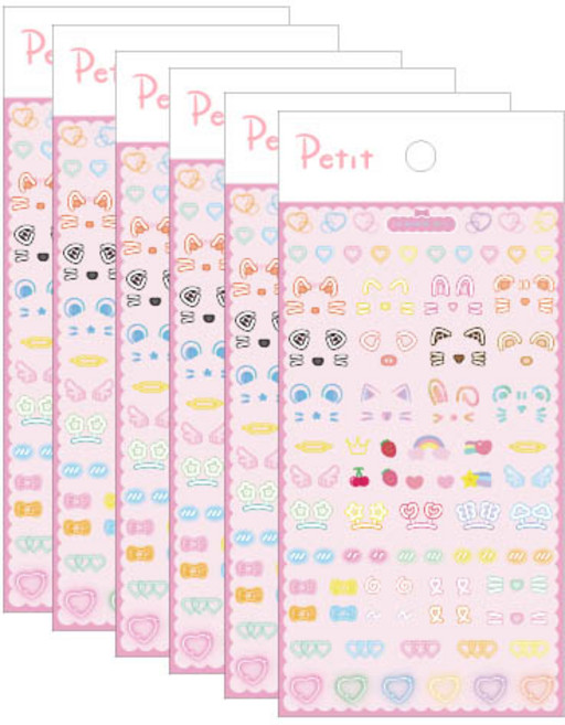 쁘띠팬시 폴라로이드 데코 시리즈 폴꾸 네온 스티커 PD883, PD883 폴꾸(네온), 6개