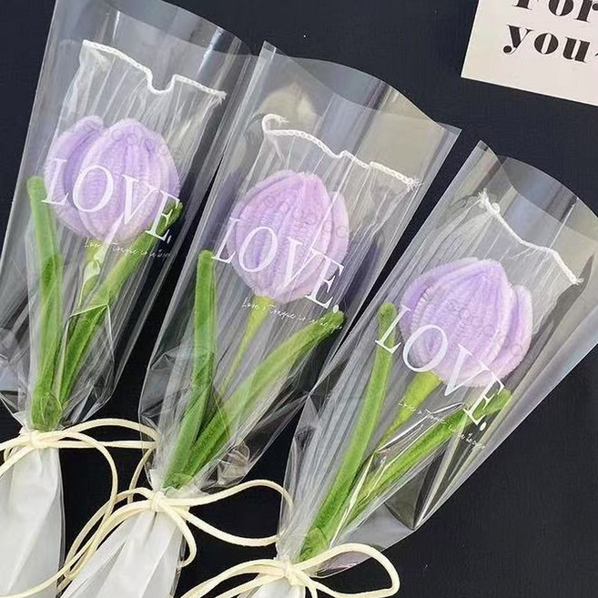 Souplace 紀念日 畢業典禮 禮物 毛根花 鬱金香 花朵 FREE S261-0203FR, 紫色, 3個