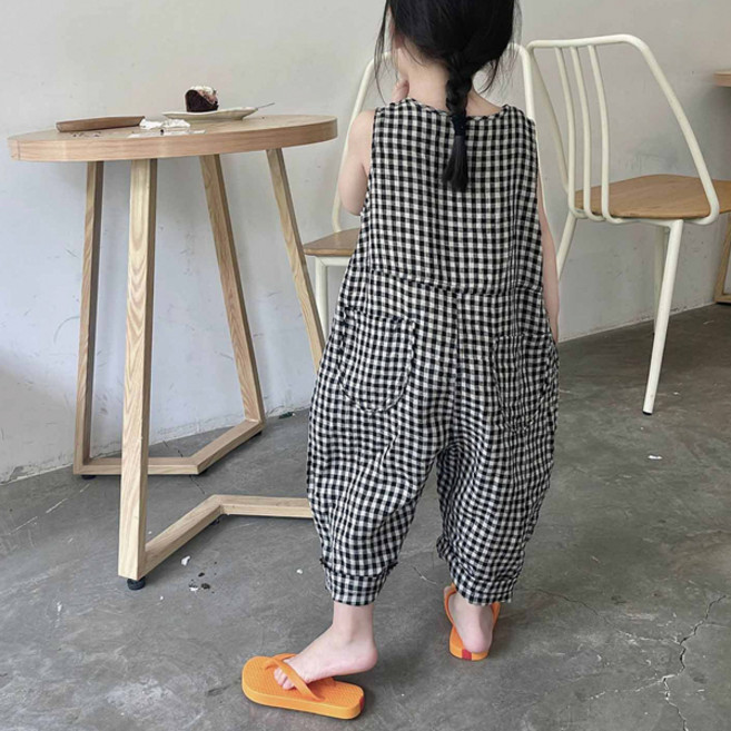 JOYMULTI MK 兒童迷你格紋連身褲