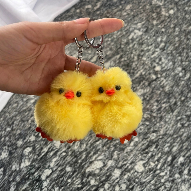 순잠 뽀송뽀송 귀여운 병아리 키링, 7.5cm, 옐로우, 1개