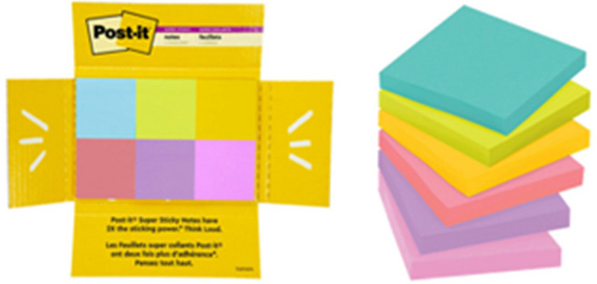 포스트잇 강한 점착용 노트 패드 6종 세트, 혼합색상, 1세트