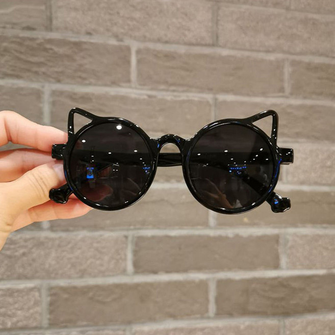 리치독스 반려동물 고양이귀 선글라스, 블랙, 1개