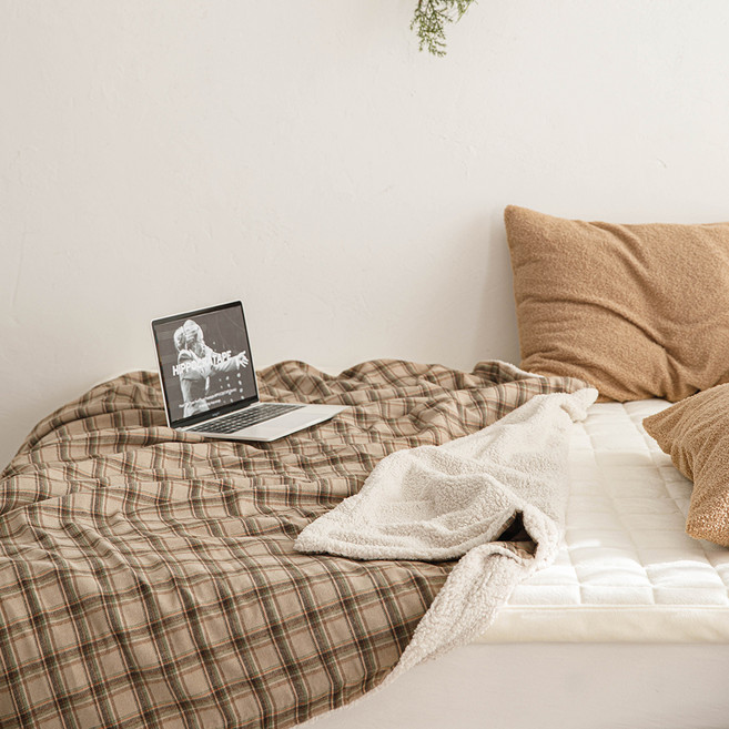 엘레나하임 노팅힐 체크 양털 블랭킷