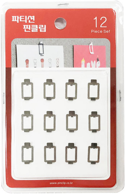 NineDeals 隔板圖釘夾 12入, 銀色