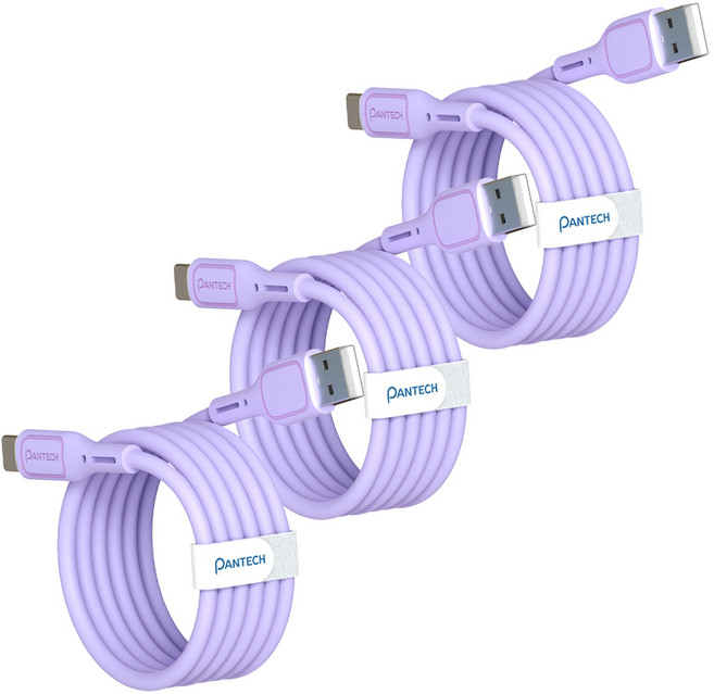 팬택 A타입-C타입 고속 파스텔 케이블, 3개, 퍼플, 2m