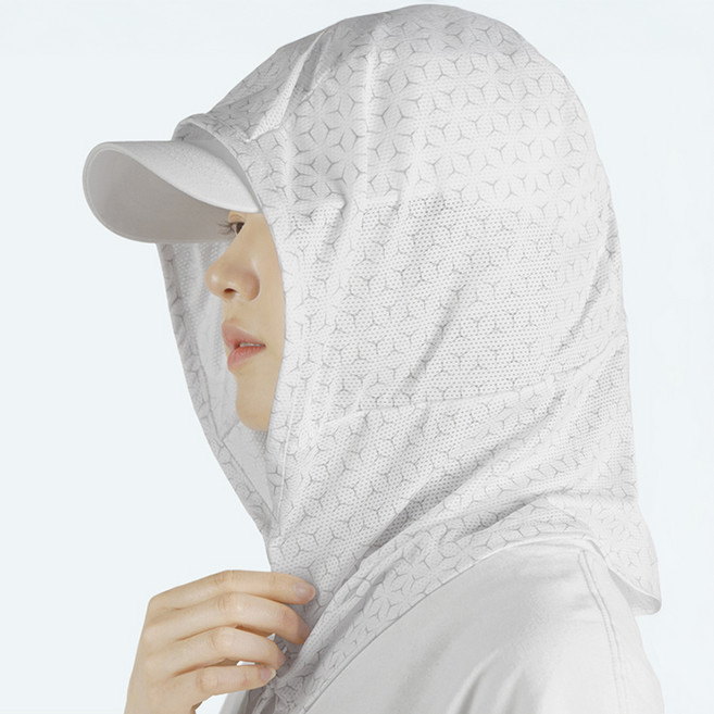 그루브스타 제코 후드형 메쉬 선가드 햇빛가리개, 화이트, 1개