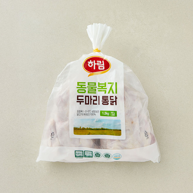 하림 동물복지 인증 두마리 통닭 (냉장), 1개, 1.2kg
