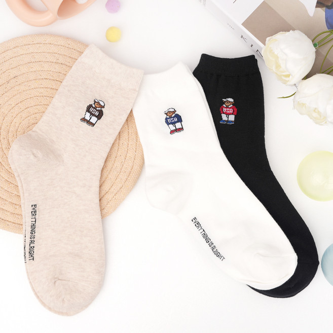 박군 여성용 애니멀 양말 3켤레 세트