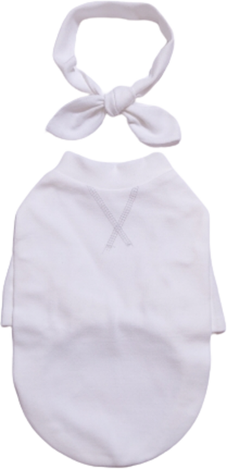 도기스타 반려동물 데일리 티셔츠 + 스카프 세트, 아이보리, 1개