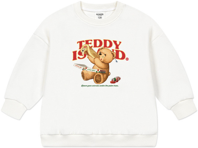 뉴욕꼬맹이 아동용 테디아일랜드 오버핏 맨투맨 T