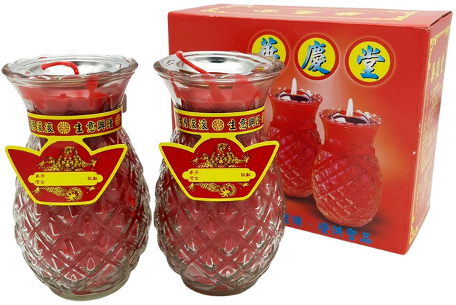 華慶堂 2號酥油燭 中(17cm) 550g 2個, 1組