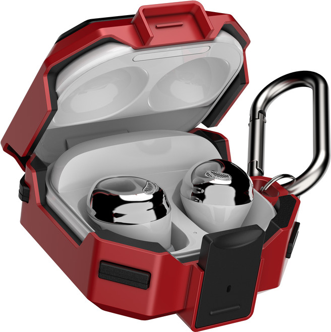 누아트 프레임 락 범퍼케이스 버즈, 버즈2프로 / 버즈프로 / 버즈라이브 / 버즈2, 레드, 1개