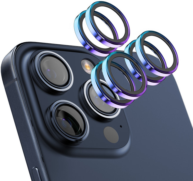 케이맥스 카메라 보호필름 렌즈 개별 프레임 메탈 링 쉴드 보호 강화유리 오로라 2p 세트, 1세트