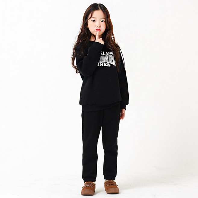 키즈레시피 여아용 클리블랜드 기모 상하 세트