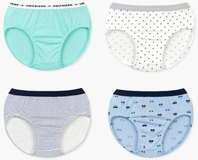 유니프랜드 남아용 미니카 삼각팬티 4종 세트