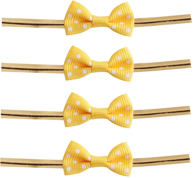 圓點蝴蝶結綁帶, 黃色, 100個