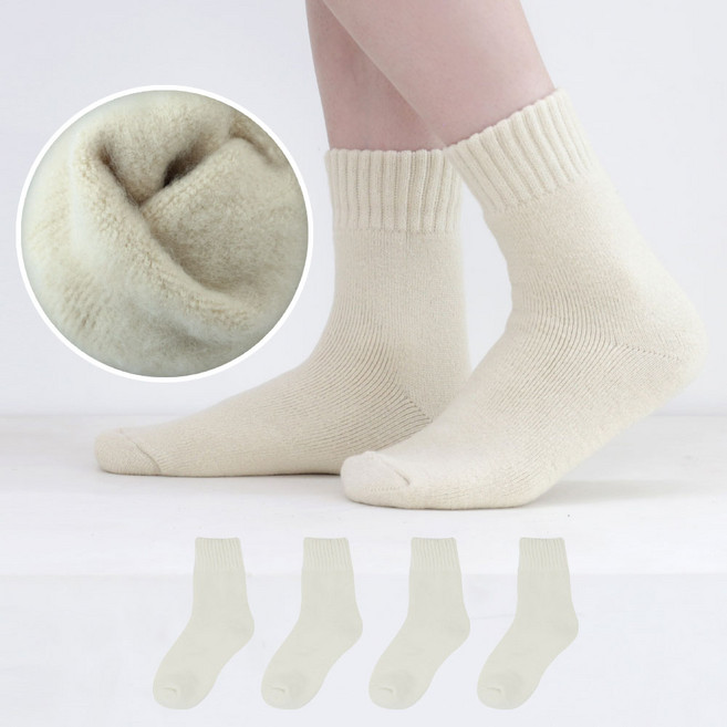 이지레그 방한용 안감 북실북실 기모 중목 양말 4켤레