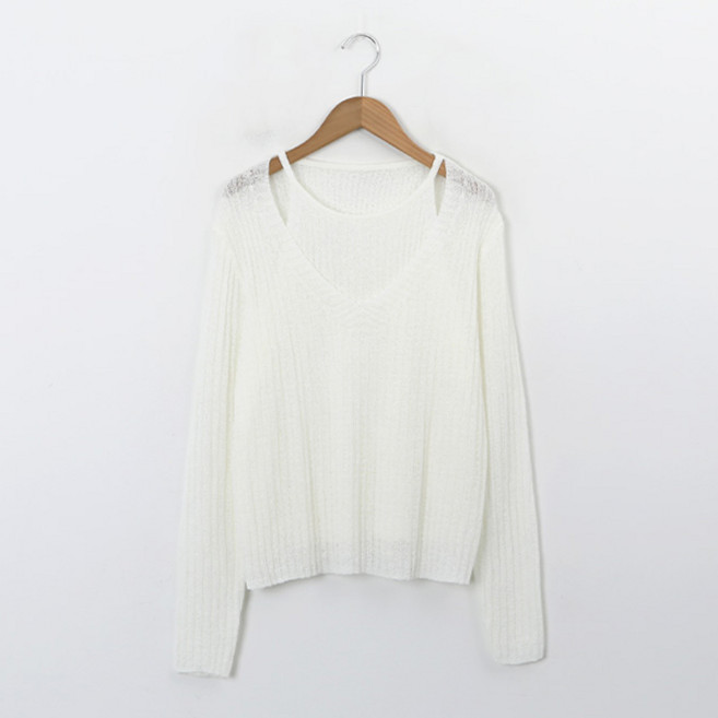 피핀 여성용 레이어 포인트 립 니트웨어 #112861