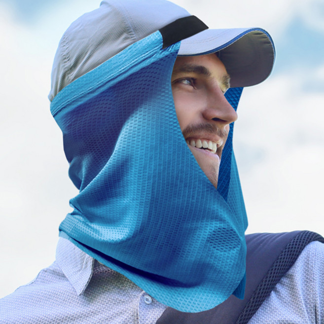 감자 쿨링가드 얼굴 목 햇빛 가리개 C1, 블루, 1개