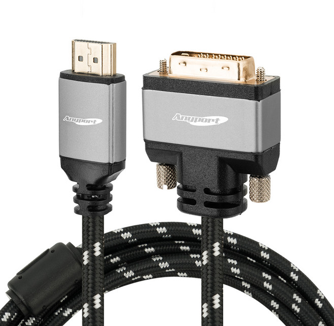 애니포트 HDMI to DVI-D Ver 2.0 양방향 메탈그레이 케이블, AP-DVIHDMI030M