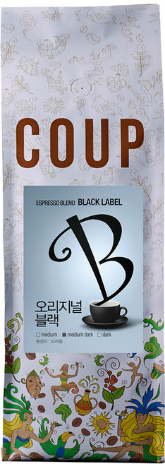 훔볼트 블랙 스페셜티 블렌드 원두커피, 홀빈(분쇄안함), 200g, 1개