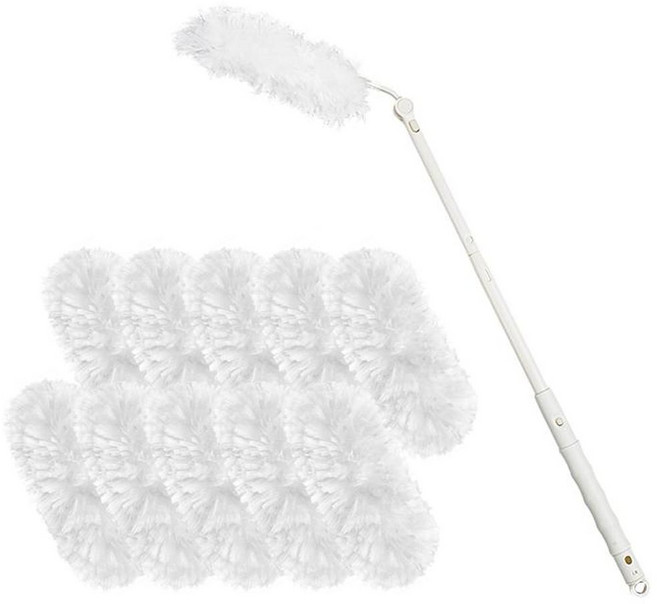 Saenghwalgongsik 多用途可伸縮長柄除塵撣組 長柄握把+補充包10入, 白色, 2組