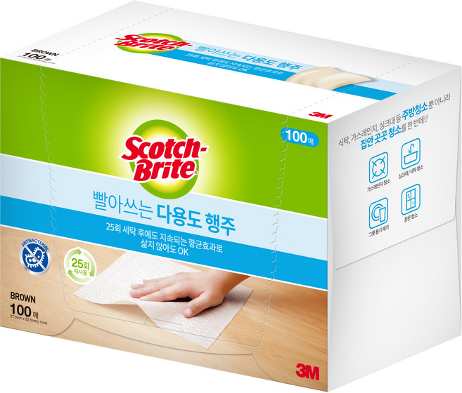 스카치브라이트 빨아쓰는 다용도 행주, 100개입, 1개