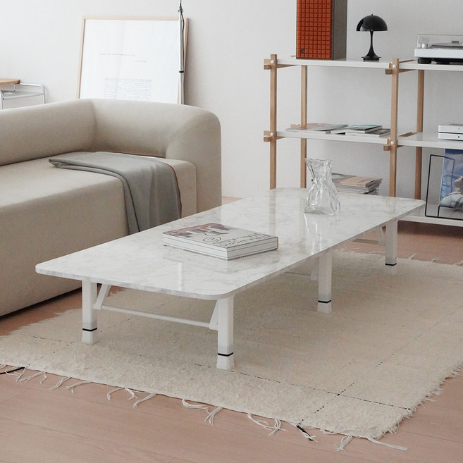 LPM5단높이조절쌍발라운드8~10인용대형테이블고객직접설치, 마블 비앙코