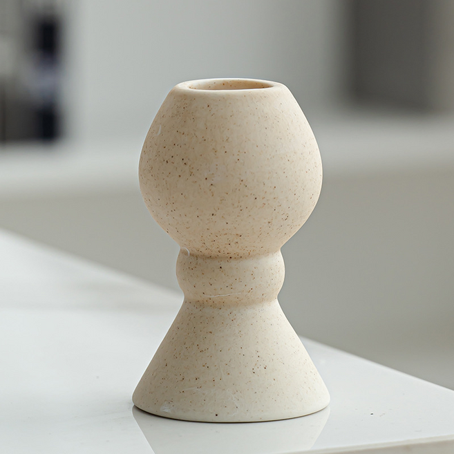 썸즈마인 인테리어 촛대 초 받침 지추, 베이지