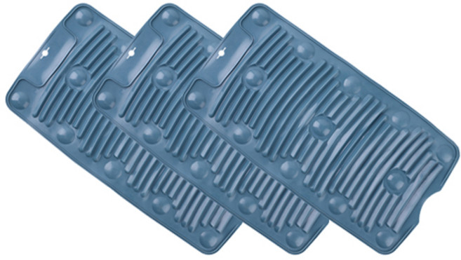 접이 가능한 흡착식 실리콘 미니 손 빨래판, 블루, 3개