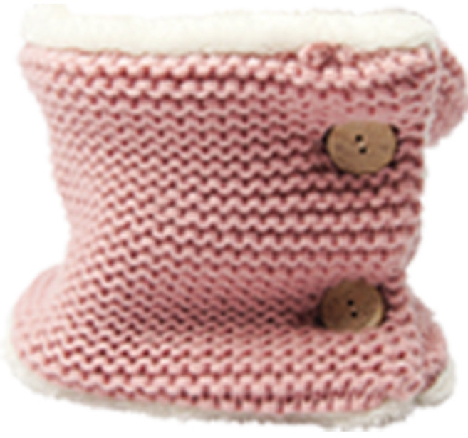 카르닉 버튼 니트 퍼 넥워머 KN, 핑크