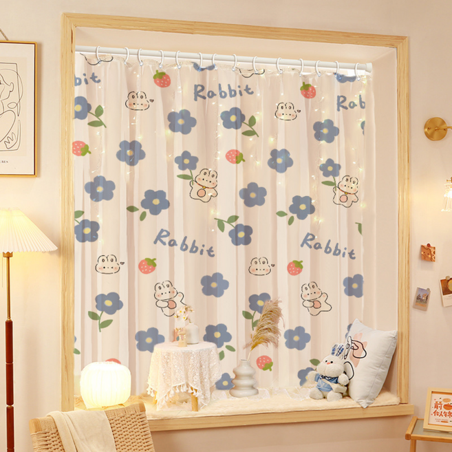 미미솔레 이중 레이스 단열 고리형 커튼