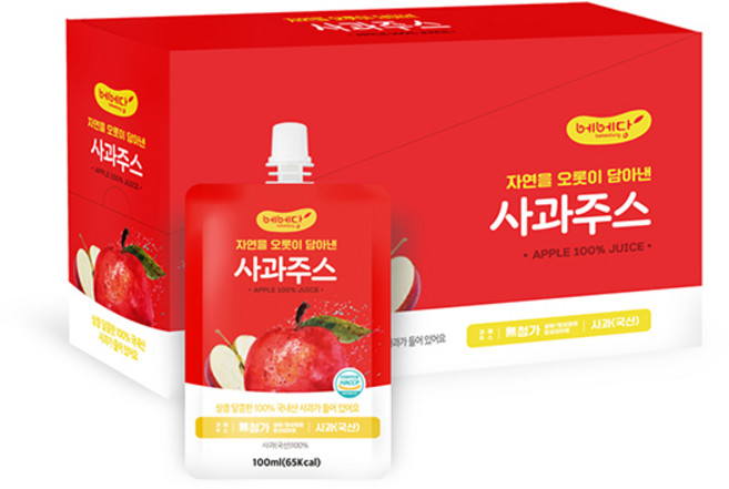 베베당 자연을 오롯이 담아낸 주스 100ml, 사과