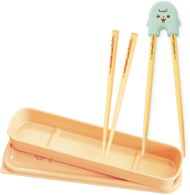 마더스콘 라이스투씨유 베이비 젓가락 M + 쁘띠 스푼케이스, 민트, 1세트