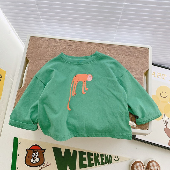 베베니즈 남아용 동물프린팅 긴팔티셔츠