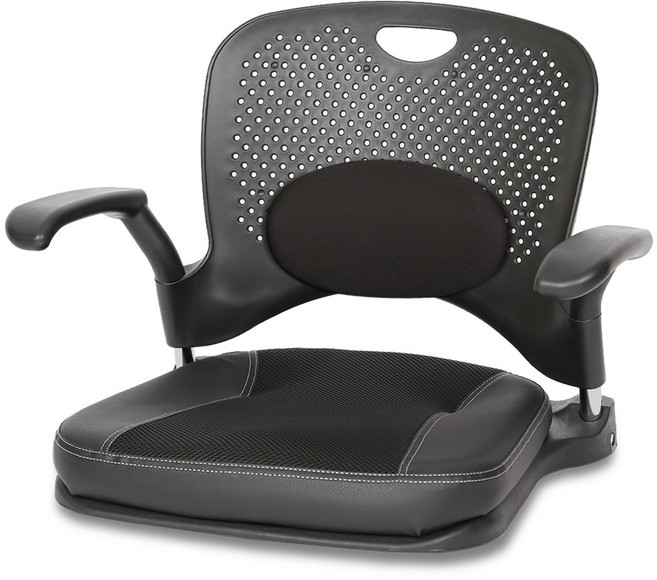 체어포커스 지니 좌식의자 허리쿠션 팔걸이형 GN104, 콤비블랙