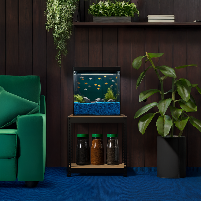 스피드랙 축양장 국내생산 철제 어항 받침대 사육장 선반, 블랙, 2단