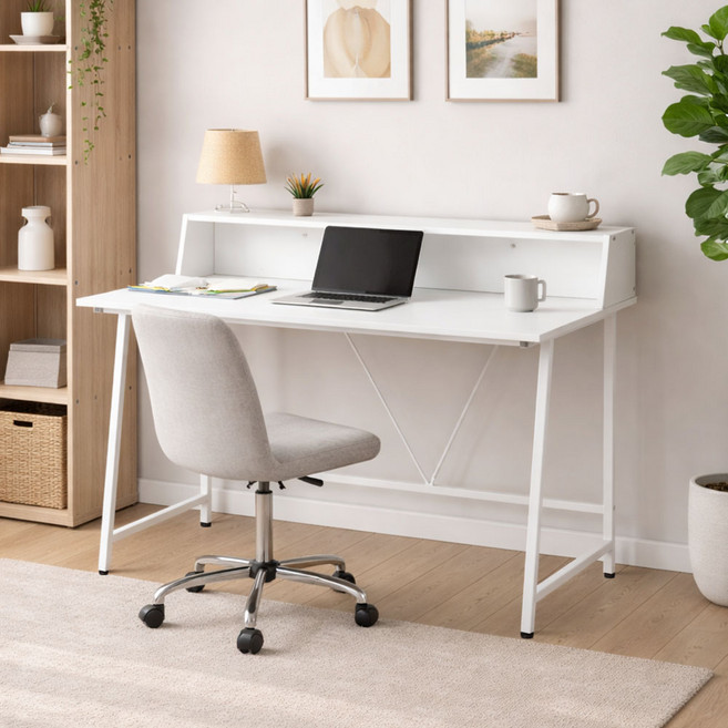 가구느낌 소니 책상, 화이트화이트