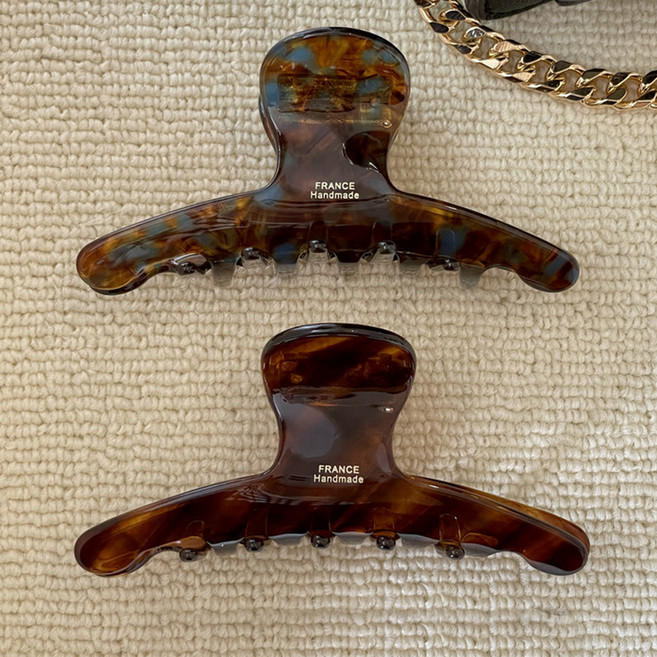 심플리앤 프렌치 마블 반묶음 올림 집게핀 2종 세트