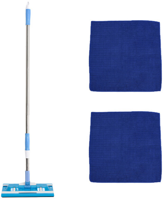 크린메이트 코메드 원터치매직밀대 2단봉 + 극세사 걸레 2p 세트, 1세트