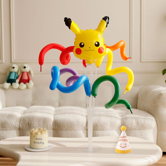 피앤비유니티 스파이럴풍선 꽃다발 스탠드 모자 세트, 13 피카츄, 1세트