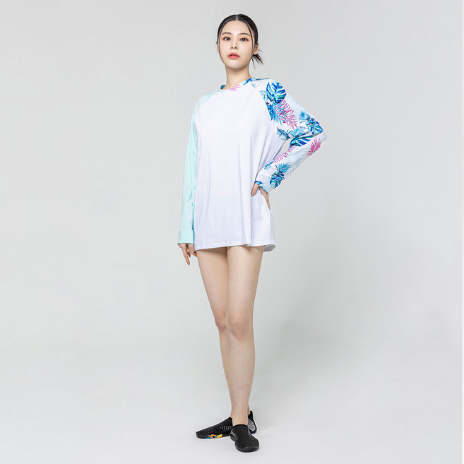 에이치머스 여성용 세리 래쉬가드 + 돌핀팬츠 상하의 세트