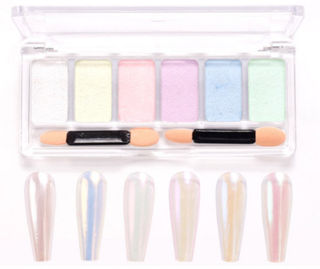 매직네일파우더 01 6종 + 브러쉬, 1개, 혼합색상