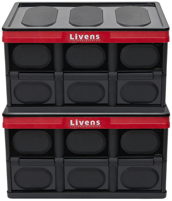 리벤스 멀티 폴딩 수납 박스 소형, 블랙, 2개