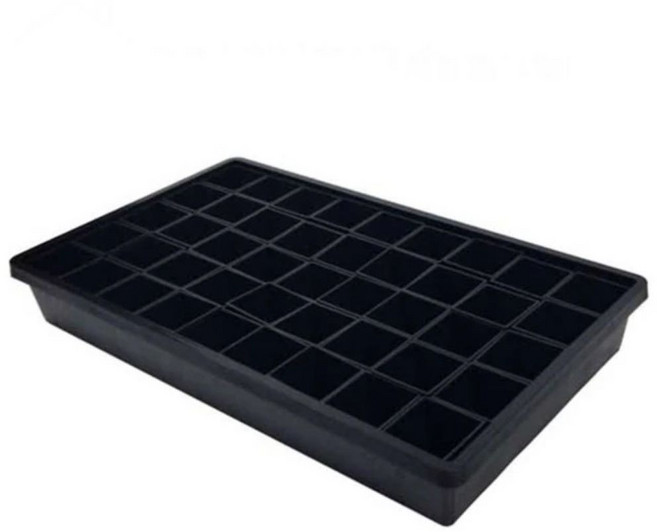 Vegetable Seed 蔬菜工坊 栽培組合 四方型栽培盆 45個 + 育苗盤 2吋, 1個, 黑色