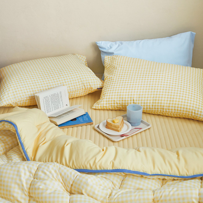 쁘리엘르 데일리체크 향균 워싱 차렵침구