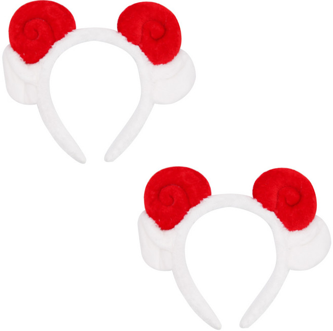 리빙다 고급양머리띠, 레드, 레드, 2개