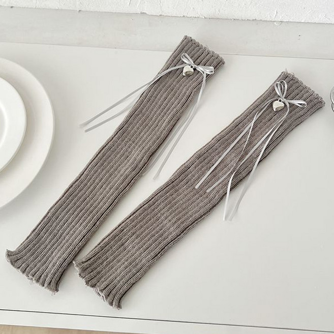 Dotif 女性用蝴蝶結愛心及膝襪 腿套 2雙