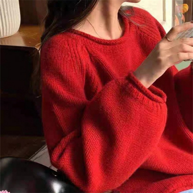 PEONIST 女款圓領寬鬆針織衫
